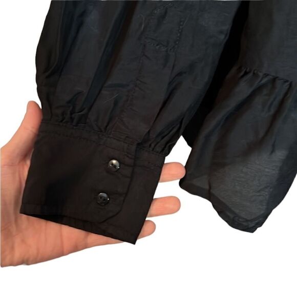 Zara silk blend black embroidered blouse - Picture 4 of 11